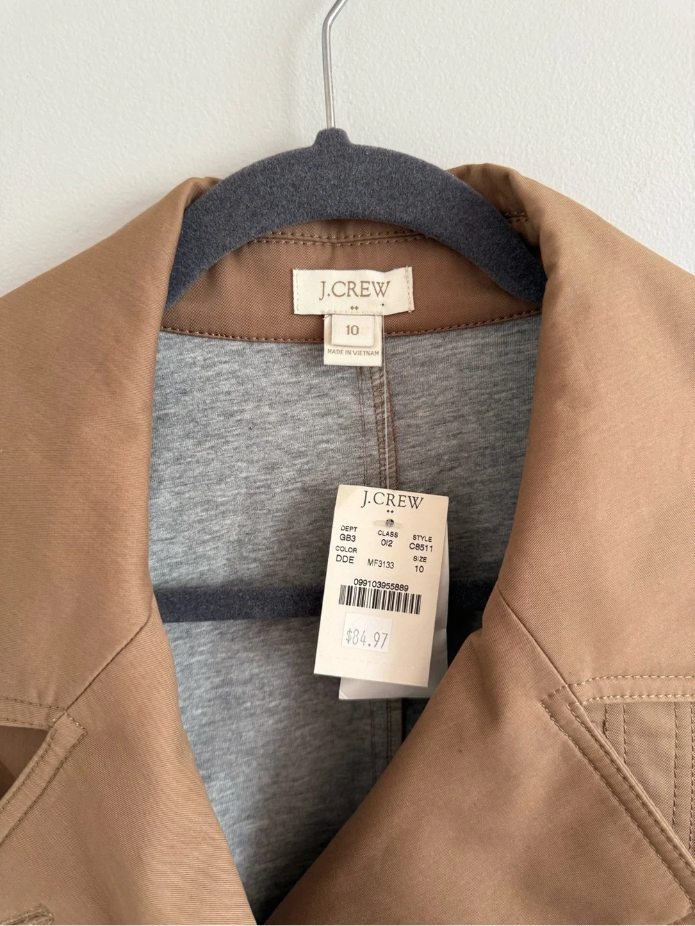 J. Crew Tan Double-Breasted Trench Coat